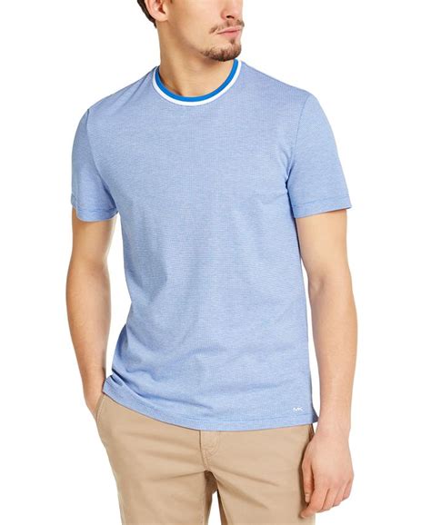 teal green michael kors birdseye tipped short sleeve crew|Michael Kors t shirt.